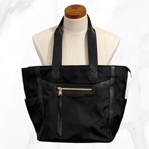 Aimee‎ Kestenberg Black Nylon Large Sicily Shopper Tote, OS